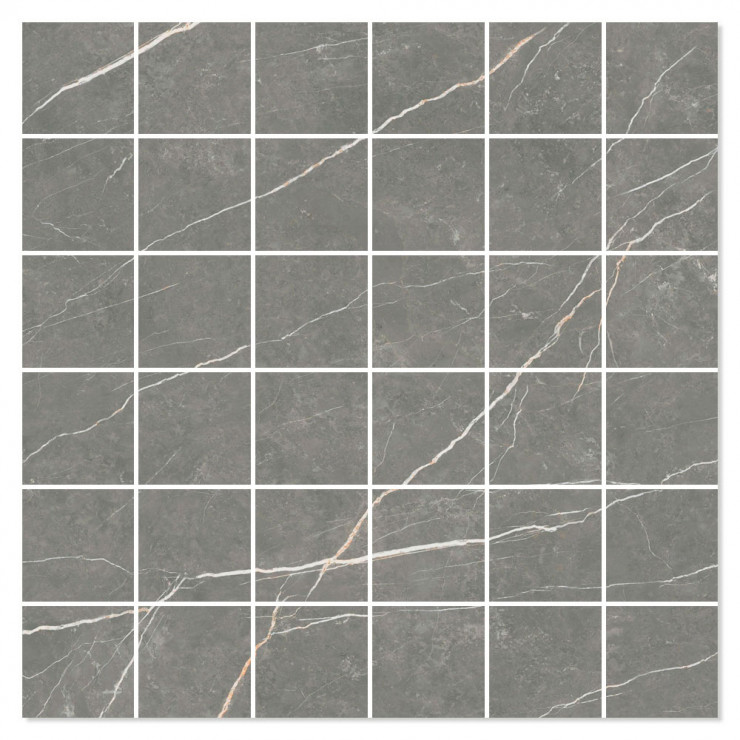 Marmor Mosaik Klinker Prestige Mörkgrå Matt 30x30 (5x5) cm-0